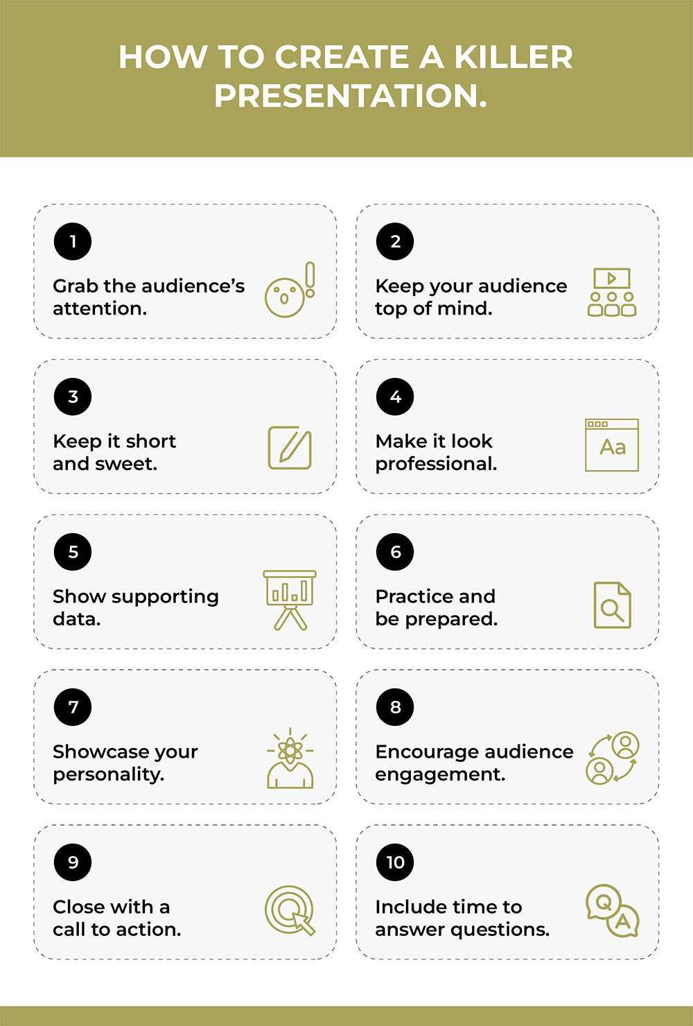 HOW TO CREATE A KILLER PRESENTATION
