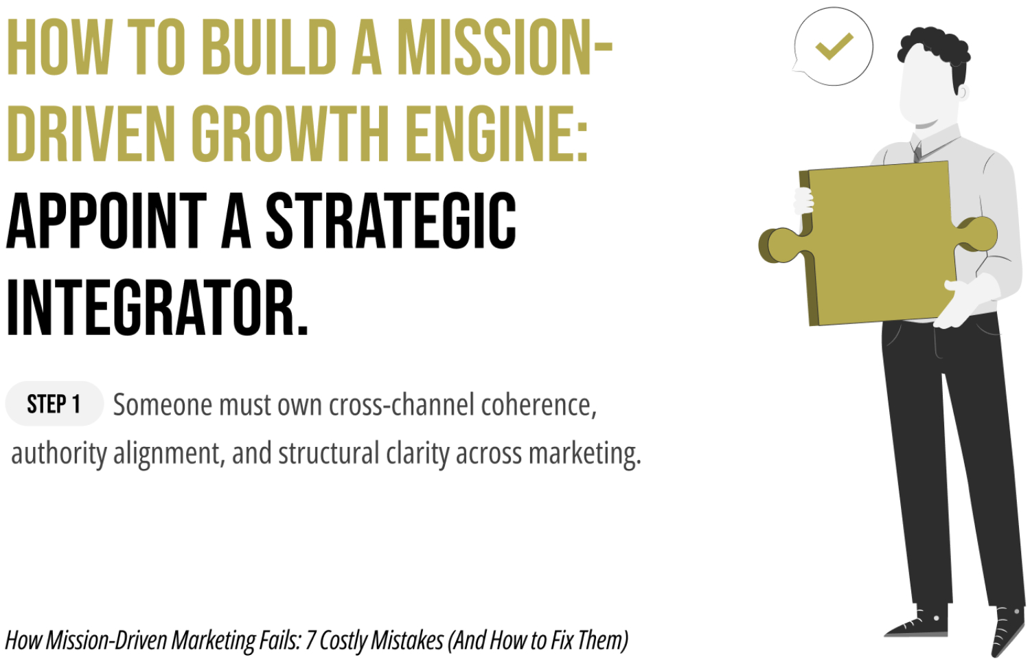 Appoint a Strategic Integrator, Not Just a Campaign Manager Appoint a Strategic Integrator, Not Just a Campaign Manager